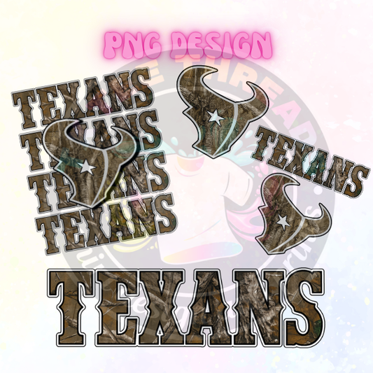 Texas Camo Football Set 4 designs included