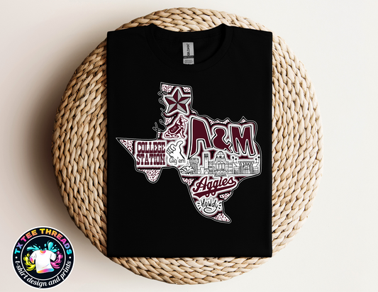 Texas Maroon State unisex t-shirt